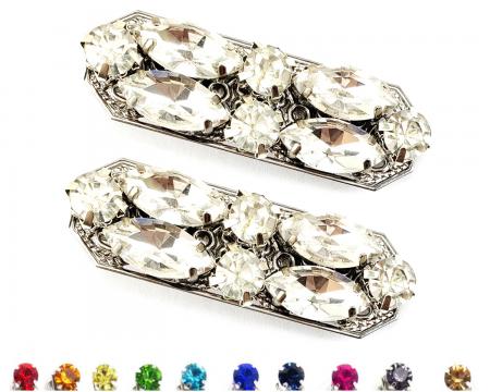 Vintage Style Geometric Rhinestone Hair Clips