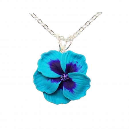 Hibiscus Flower Pendant Necklace