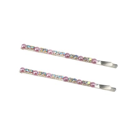 Lilac Purple Pearl Crystal AB Rhinestone Hair Pins