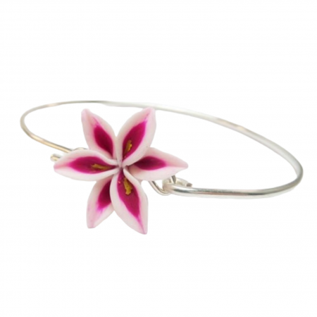 Stargazer Lily Sterling Silver Bracelet