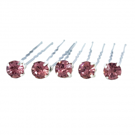 Light Amethyst Rhinestone Hair Pins