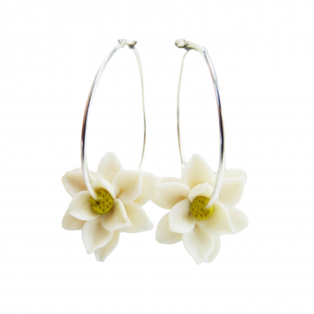 Magnolia Hoop Earrings