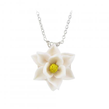 Magnolia Flower Pendant Necklace