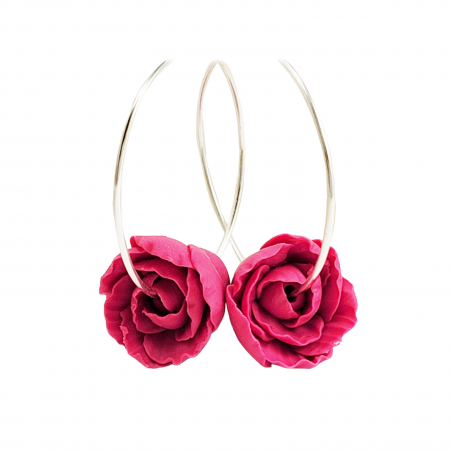 Peony Hoop Earrings