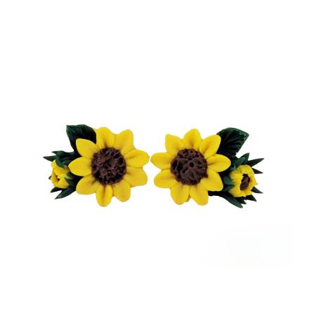 Petite Sunflower Bouquet Stud Earrings