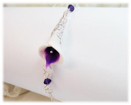 Purple Picasso Calla Lily Bracelet