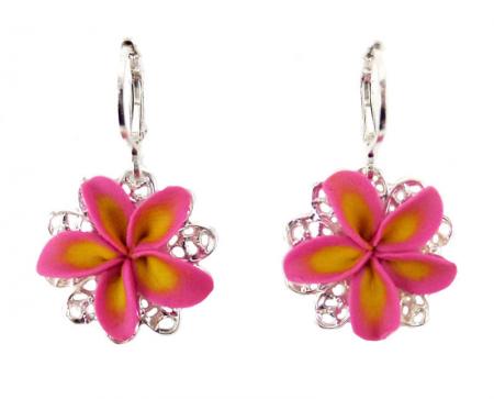 Plumeria Filigree Dangle Earrings