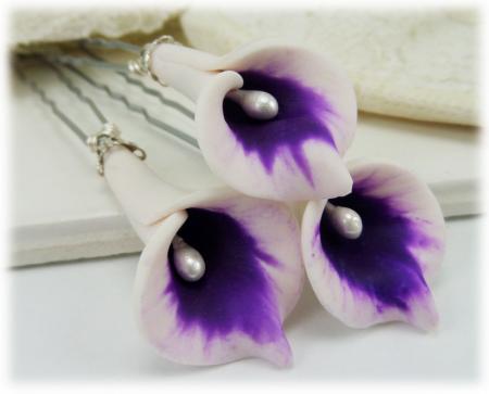 Purple Picasso Calla Lily Hair Pin