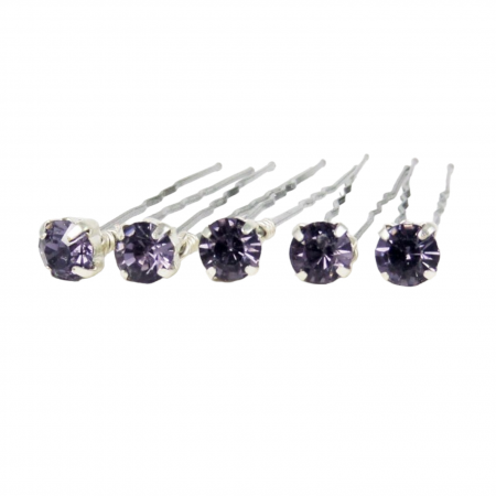 Tanzanite Rhinestone Hair Pins