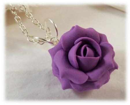 Purple Rose Necklace