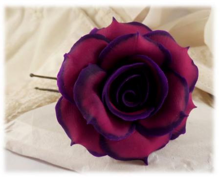 Purple tipped Rose Hair Pin