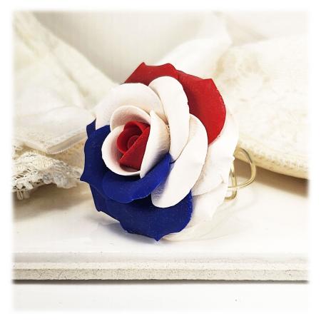 Red White and Blue Rose Ring