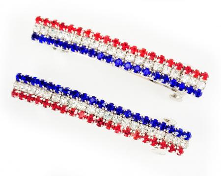 Red White and Blue Hair Clips Barrettes