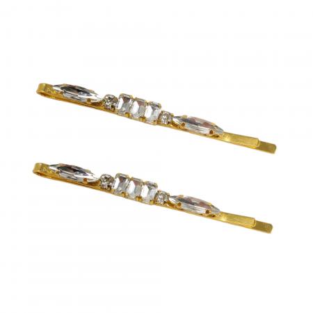 Retro Gold Rhinestone Hair Pins