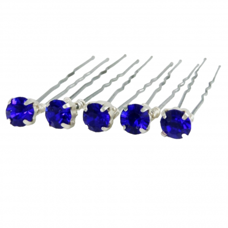 Sapphire Rhinestone Hair Pins