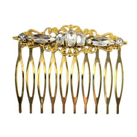 Emerald Gold Rhinestone Hair Pins