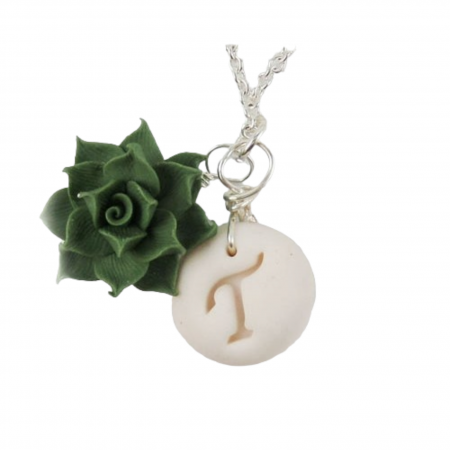 Succulent Initial Necklace