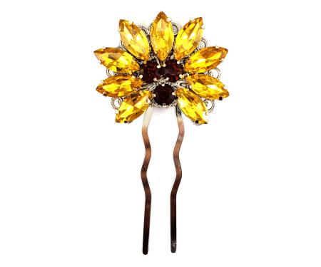 Sunflower Rhinestone Hair Fork