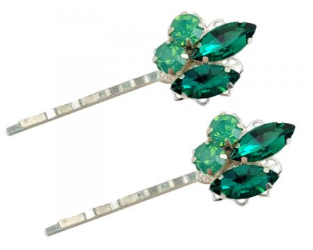Teal Opal Green Vintage Style Hair Pins