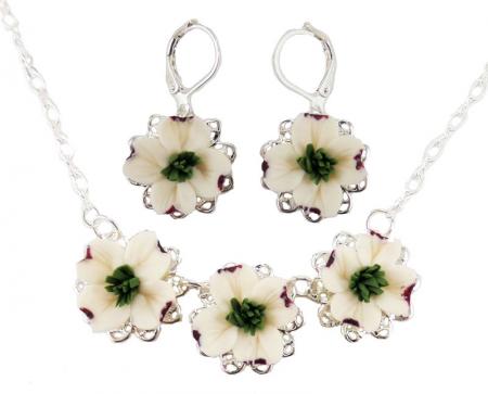 White Dogwood Jewelry Set