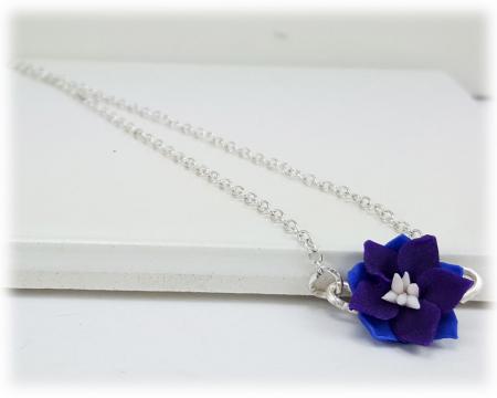 Tiny Purple Larkspur Simple Necklace