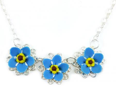 Trio Forget Me Not Necklace