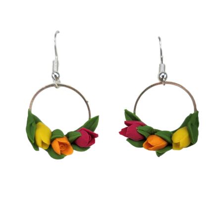 Tulip Hoop Dangle Earrings