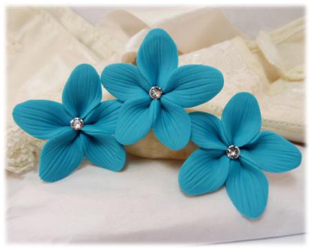 Turquoise Hair Flowers