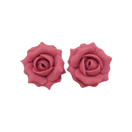 Pink Vintage Rose Stud Earrings