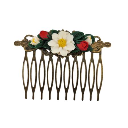 Vintage Style Daisy Rose Hair Comb