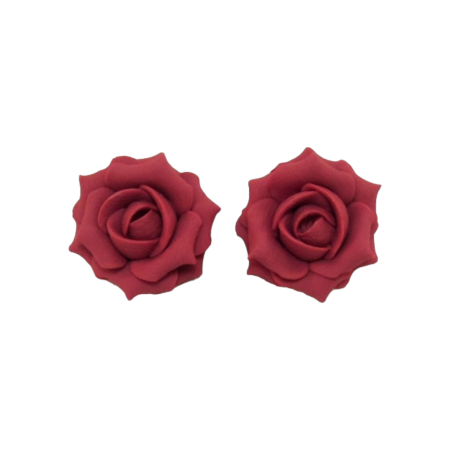 Pink Watermelon Rose Stud Earrings