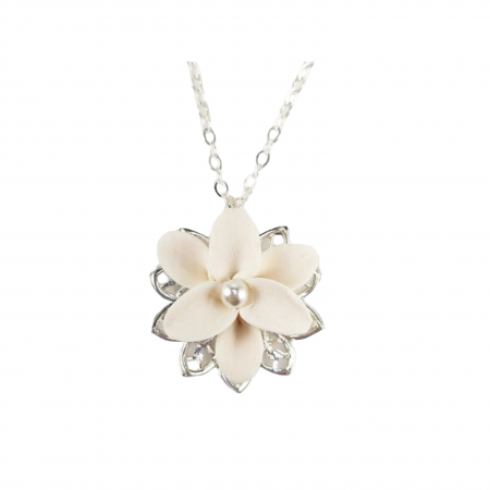 Lily pearl Charm Necklace