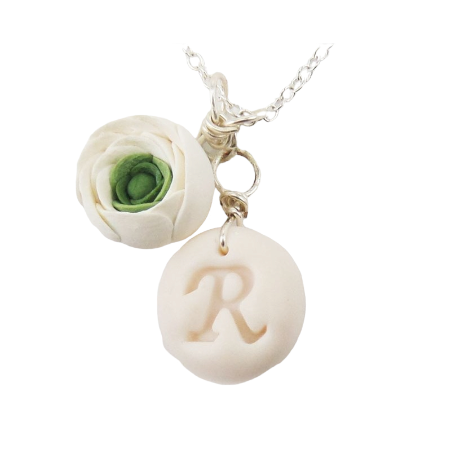 Ranunculus Initial Necklace