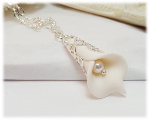 Calla Lily Crystal Necklace | Calla Lily Jewelry - Stranded Treasures