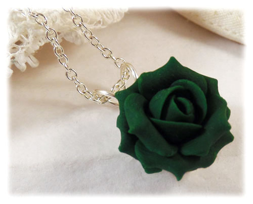 Green Rose Necklace | Green Rose Jewelry - Stranded Treasures