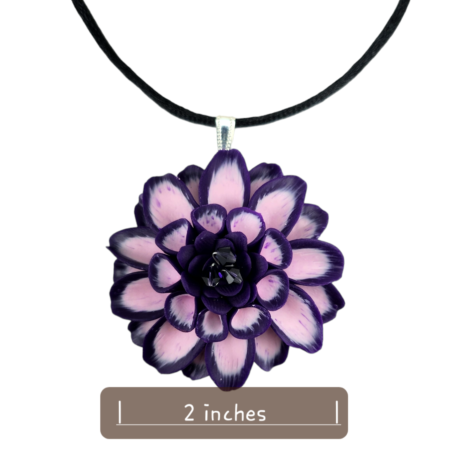 Large Dahlia Necklace | Large Flower Cord Necklace - Stranded