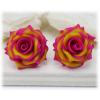 Cherry Brandy Rose Earring Studs