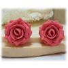 Pink Blush Rose Stud Earrings