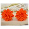 Orange Dahlia Stud Earrings