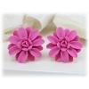 Pink Dahlia Stud Earrings