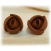 Tiny Brown Flower Earrings