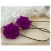 Violet Rose Drop Earrings