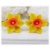 Yellow Orange Daffodil Stud Earrings