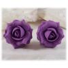 Purple Amethyst Rose Stud Earrings