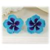 Blue Hawaii Hibiscus Stud Earrings