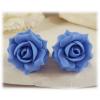 Blue Sapphire Lt Rose Stud Earrings