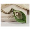 Green Leaf Calla Lily Necklace
