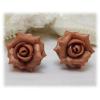 Pink Dusty Rose Stud Earrings