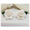 Gardenia Leaf Stud Earrings or metal clip ons