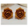 Metallic Gold Rosebud Stud Earrings